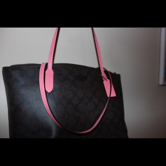 Brown and Pink Coach purse - Picture 6 of 8